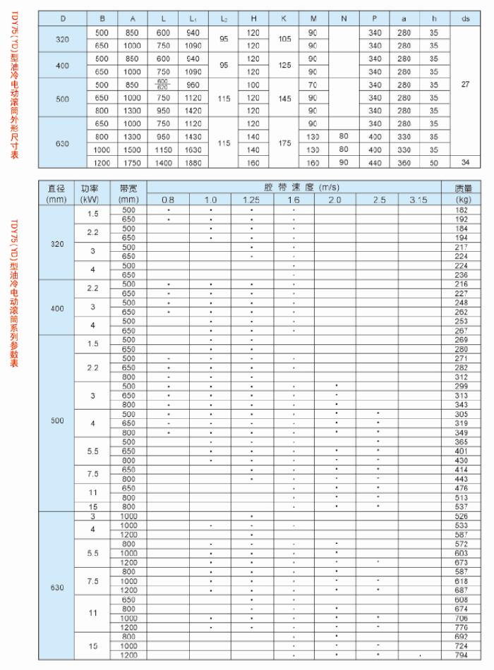 tdy75(yd)油冷式电动滚筒